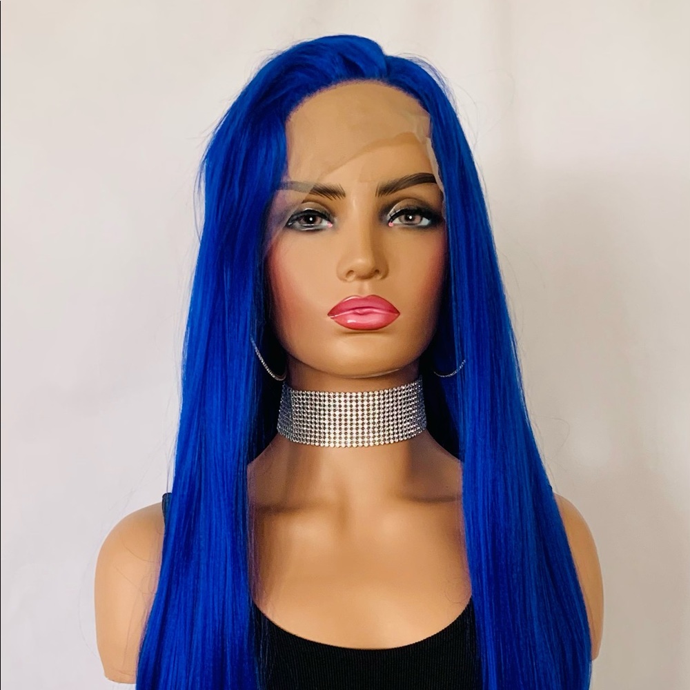 Gorgeous 28” Royal Blue 13x2.5 Versatile Lace Front Premium Fiber Wig ❄️